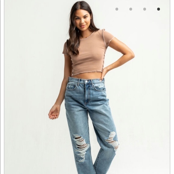 𝅺NWOT Exposed seam crop top - Picture 1 of 4